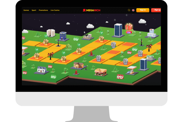 Megarich Casino Bonus-Hunt map.
