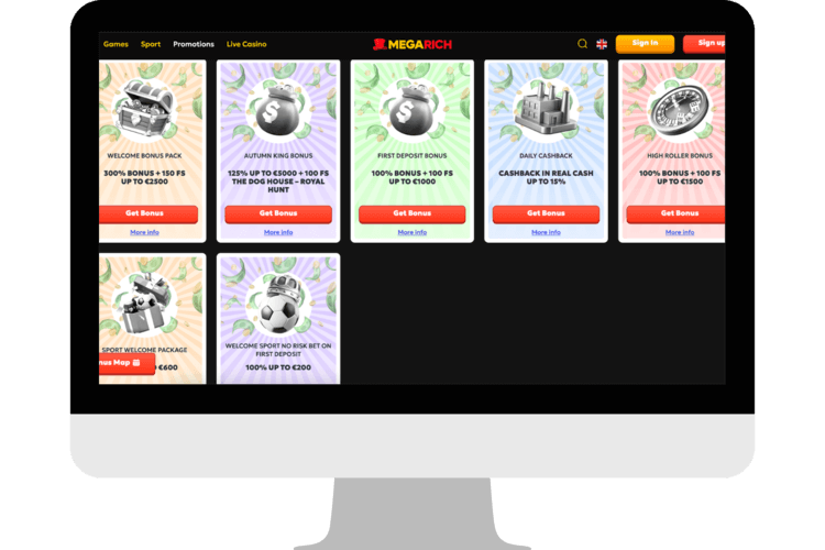 Megarich Casino Promotions.