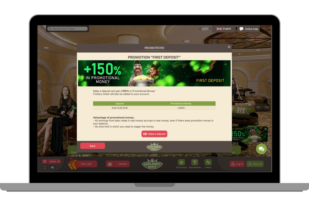 NoLimit Way 100% Bonus offer up to 100€.