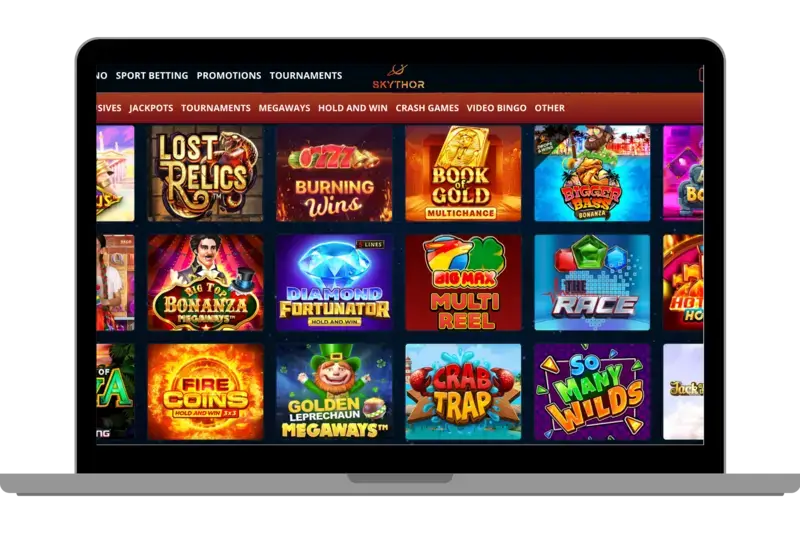 The slot section at SkyThor Casino.