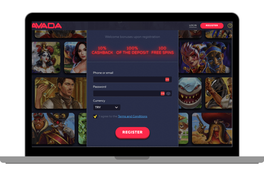 The Registration Form at Vavada Online Casino.