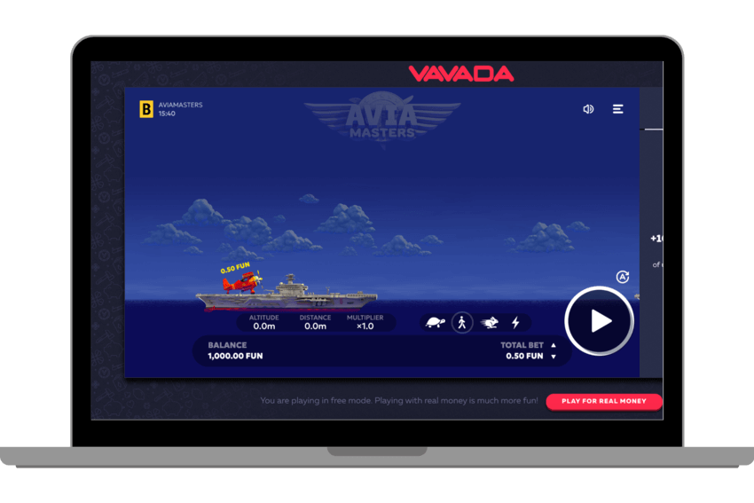 Our test of a slot crash game at Vavada.